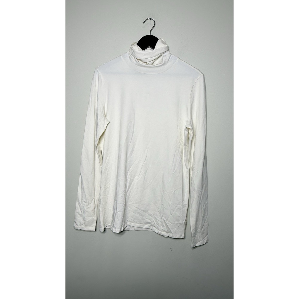 Peruvian Connection Cowl Neck Top Large Pima Cotton Cozy Minimalist Luxe Heather